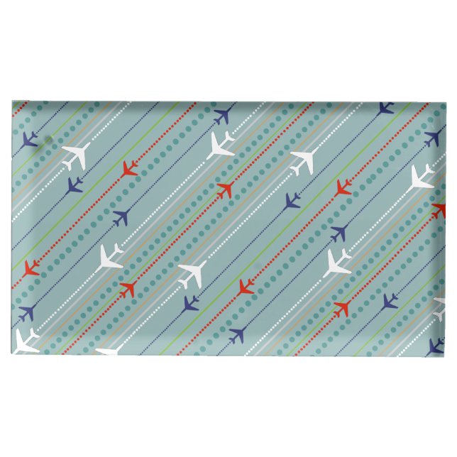 Retro Airplane Pattern Table Card Holder (Front)