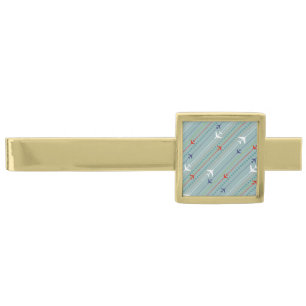 Retro Airplane Pattern Tie Clip