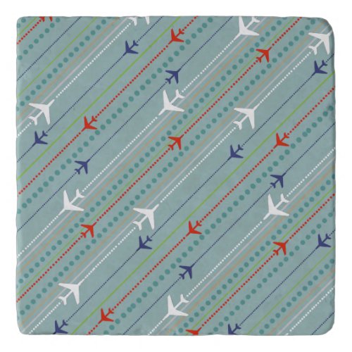 Retro Airplane Pattern Trivet