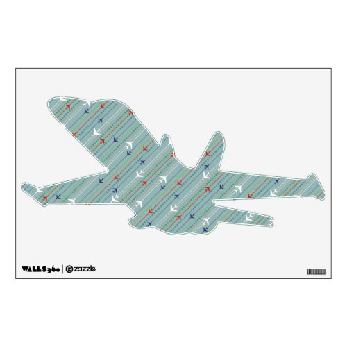 Retro Airplane Pattern Wall Decal