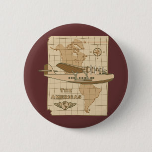 Retro Airplane Pinback Button