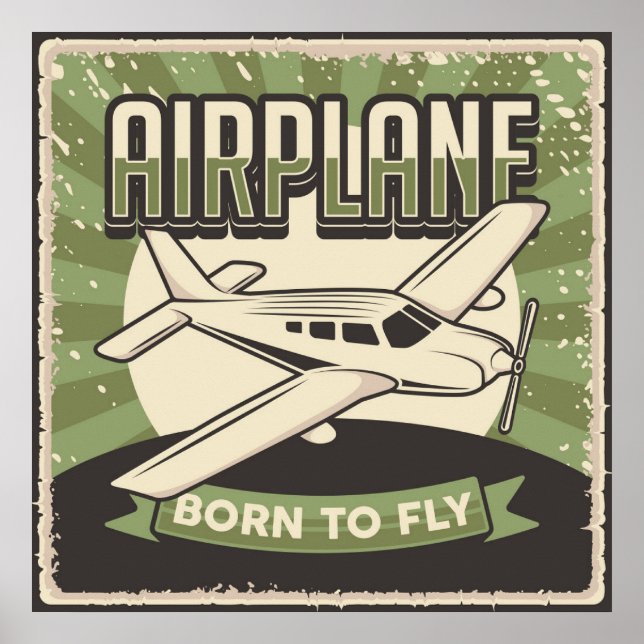 Retro Airplane Poster (Front)