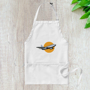 Retro Airplane Vintage Jet Travel Art Design Adult Apron