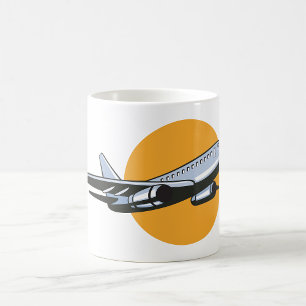 Retro Airplane Vintage Jet Travel Art Design Coffee Mug