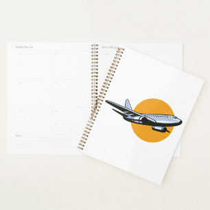 Retro Airplane Vintage Jet Travel Art Design Planner
