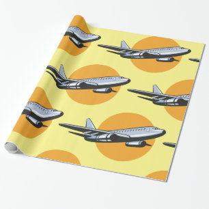 Retro Airplane Vintage Jet Travel Art Design Wrapping Paper