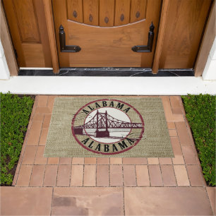  Retro Alabama Bridge Stamp  Doormat