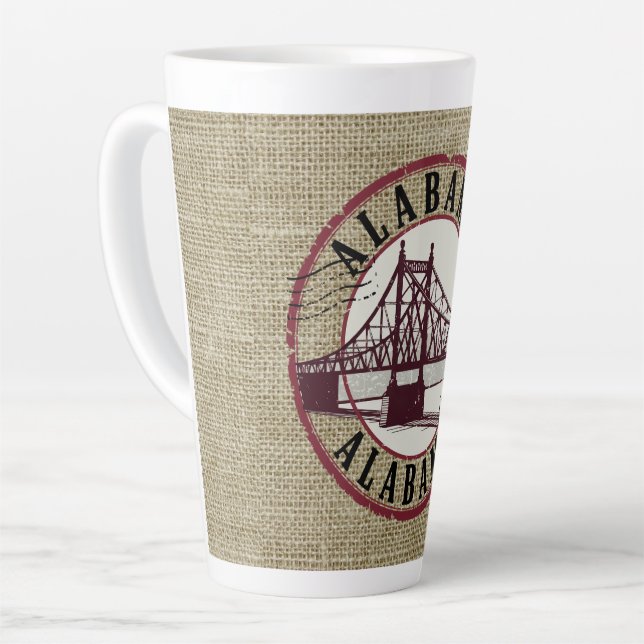 Retro Alabama Bridge Stamp Latte Mug | Zazzle