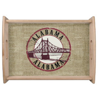 Retro Alabama Bridge Stamp Serving Tray
