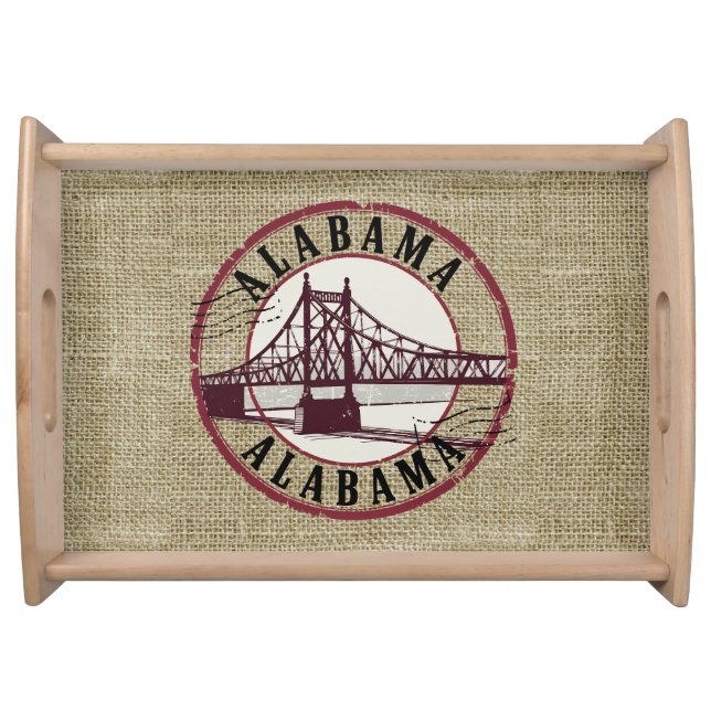  Retro Alabama Bridge Stamp  Serving Tray (Front)
