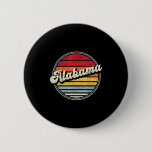 Retro Alabama Home State Cool 70s Style Sunset Men Button