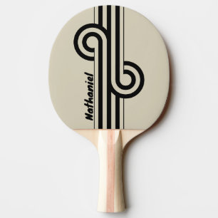 Retro Alabaster Dual Stripe Loop with Name Ping Pong Paddle