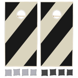 Retro Alabaster Three Bold Stripes Cornhole Set