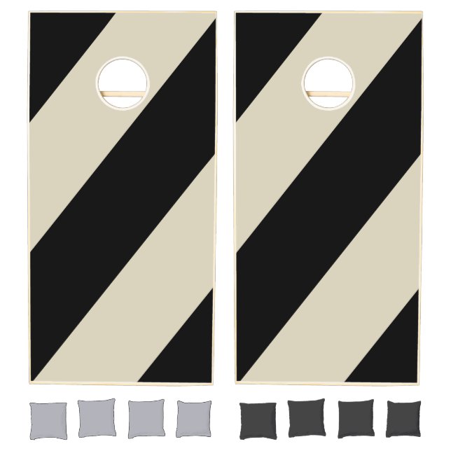 Retro Alabaster Three Bold Stripes Cornhole Set (Set)