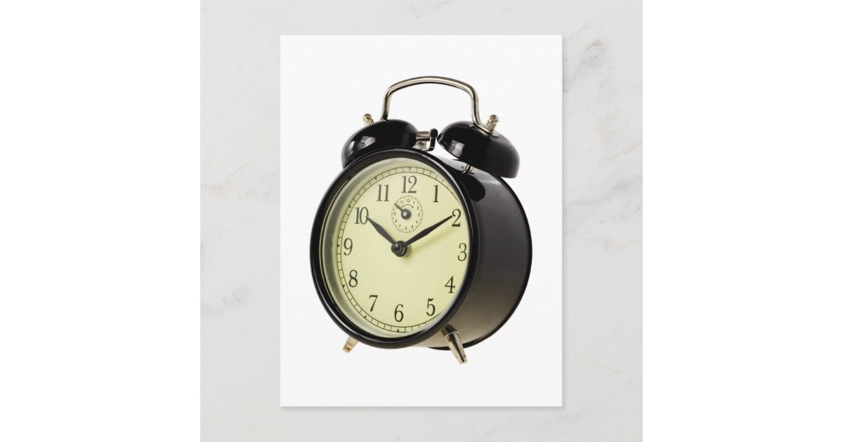 Retro alarm clock postcard | Zazzle