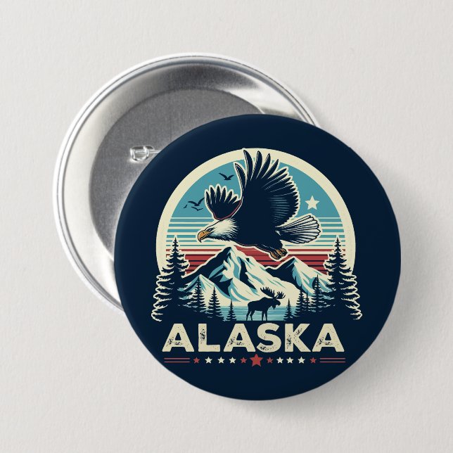 Retro Alaska Button (Front & Back)