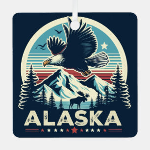 Retro Alaska Metal Ornament
