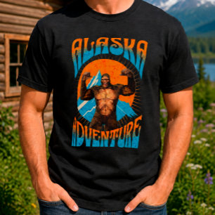 Retro Alaska Sasquatch Mountain Adventure T-Shirt