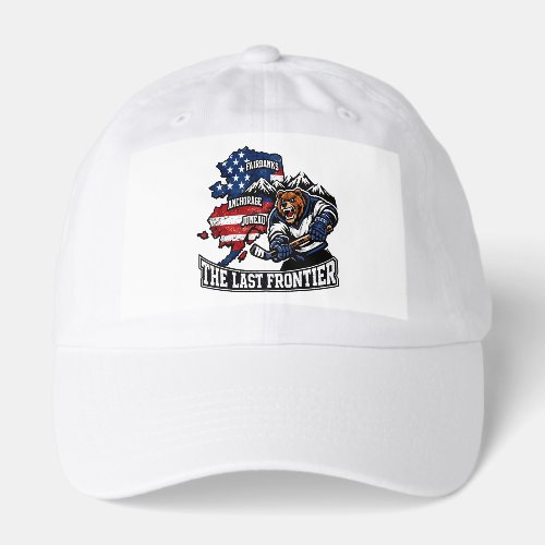 Retro Alaska The Last Frontier Ice Hockey Bear Map Hat