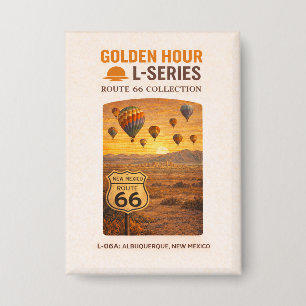 Retro Albuquerque New Mexico Route 66 Landmark Art Button