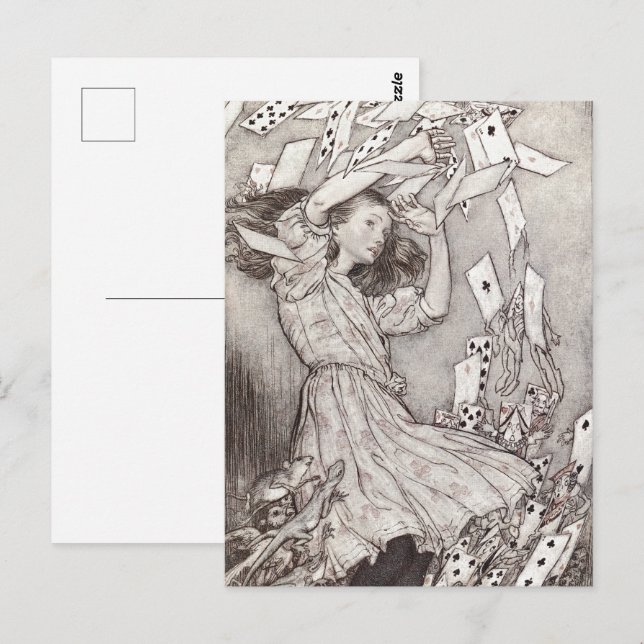 Retro Alice Falling Cards Victorian Design (Front/Back)