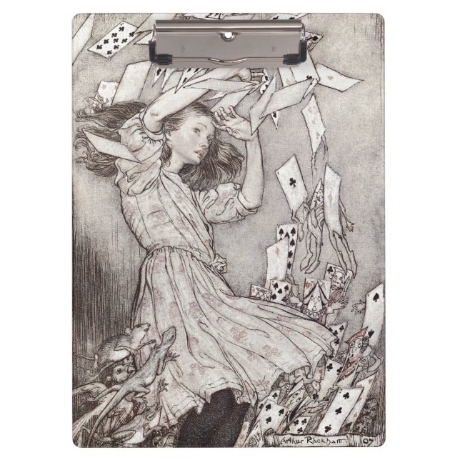 Retro Alice Falling Cards Victorian Design Clipboard (Front)