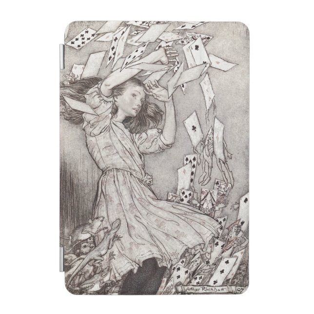 Retro Alice Falling Cards Victorian Design iPad Mini Cover (Front)