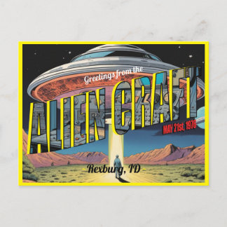 Retro Alien Craft Postcard