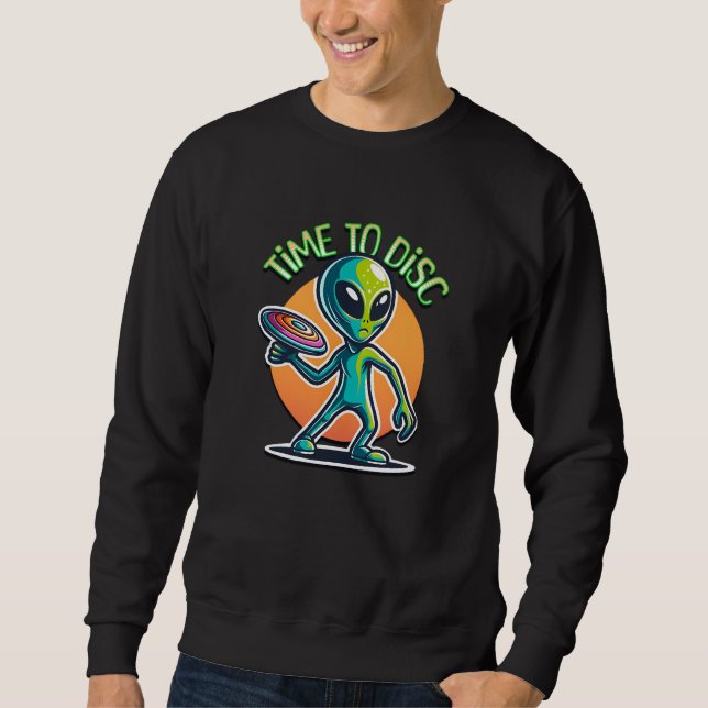 Retro Alien Disc Golf Sweatshirt (Front)