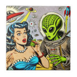Retro Alien Science Fiction Comics Ceramic Tile<br><div class="desc">Retro Alien Science Fiction Comics</div>
