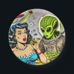 Retro Alien Science Fiction Comics Paper Plates<br><div class="desc">Retro Alien Science Fiction Comics</div>