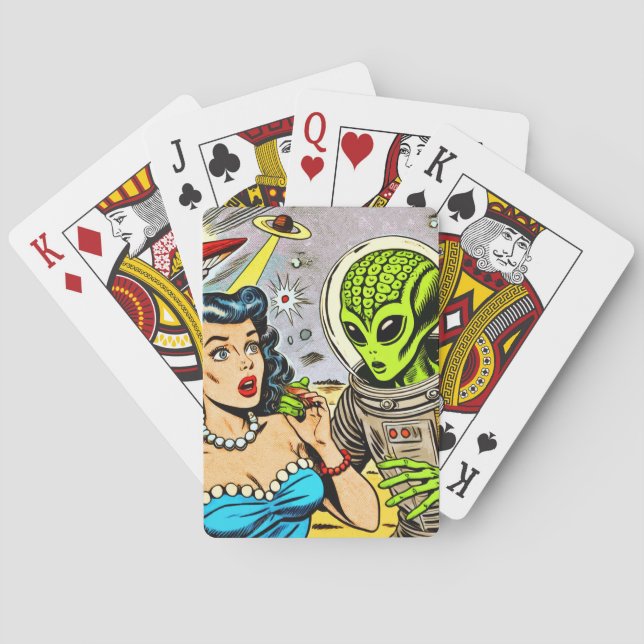 Retro Alien Science Fiction Comics Poker Cards (Back)