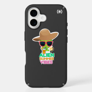 Retro Alien Summer Beach Vibes iPhone 16 Case