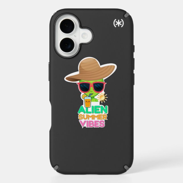 Retro Alien Summer Beach Vibes Speck iPhone Case (Front)