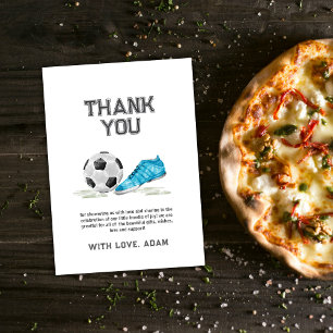 Retro All Star Soccer Sport Boy Baby Shower  Thank You Card