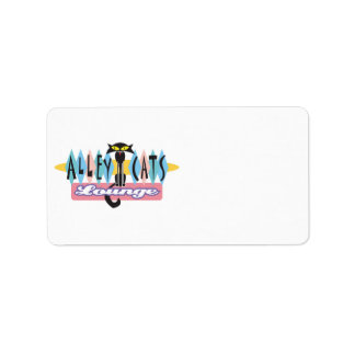 retro alley cats lounge sign label