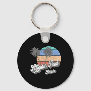 Retro Alligator Point Florida Fl Vintage Beach Sur Keychain