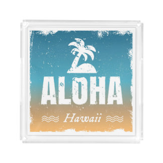 Retro Aloha Hawaii Acrylic Tray
