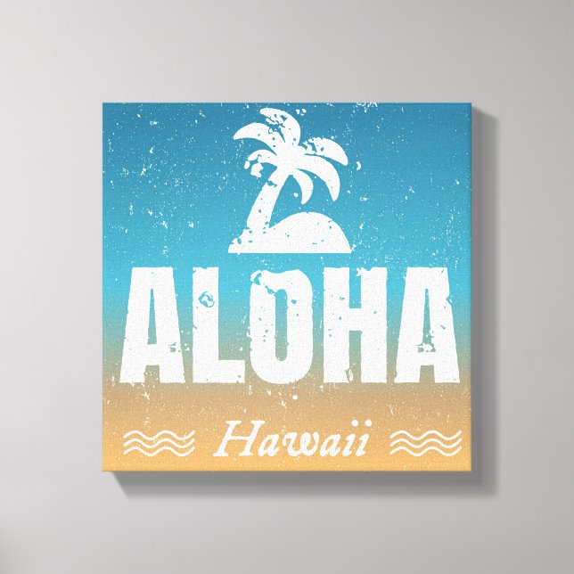 Retro Aloha Hawaii Canvas Print (Front)
