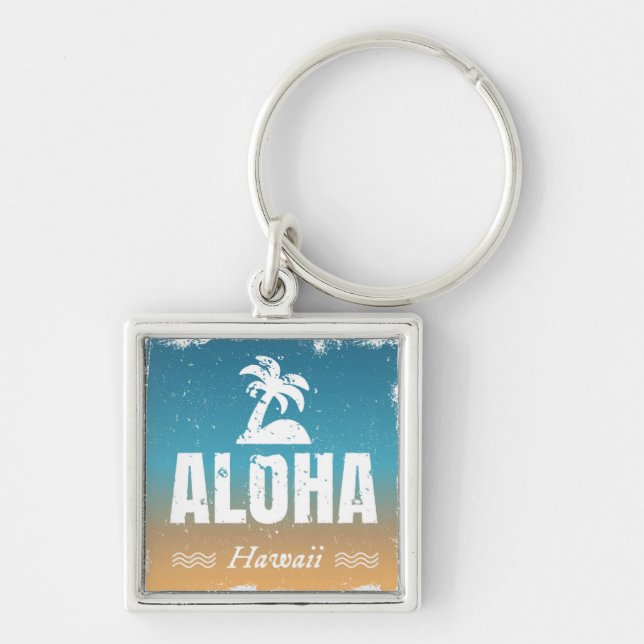 Retro Aloha Hawaii Keychain (Front)
