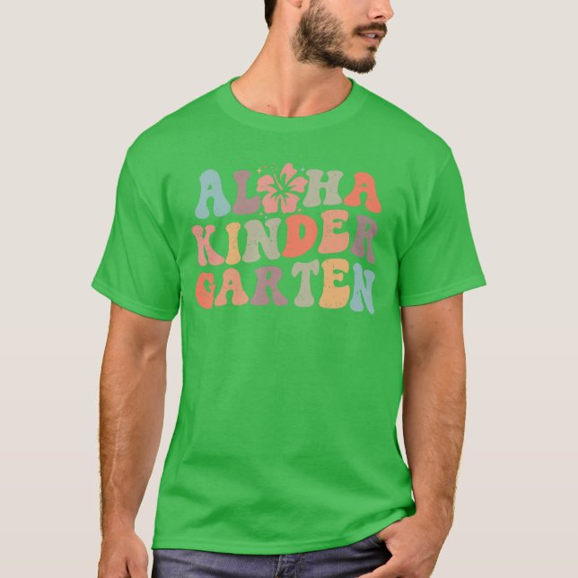 Retro Aloha Kindergarten Teacher Life Summer Beach T-Shirt (Front)