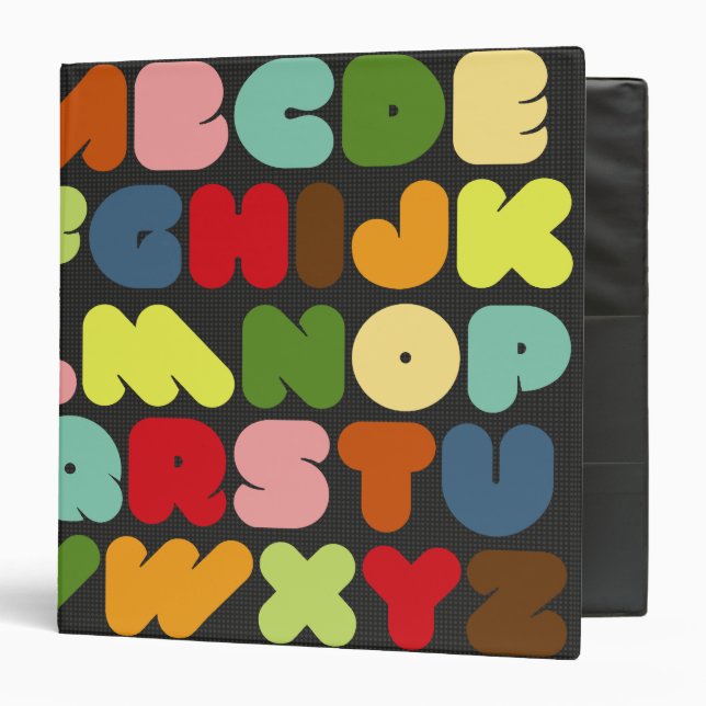 Retro Alphabet Letters A to Z binder (Front/Inside)