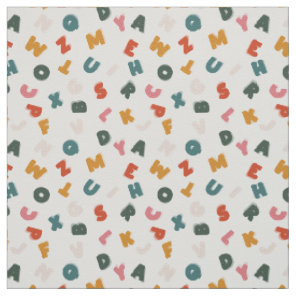 retro alphabet soup fabric