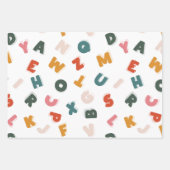 retro alphabet two tone wrapping paper sheets (Front)