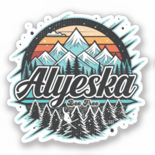 Retro Alyeska Ski Sticker