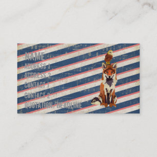 Retro Amber Fox & Owl Business Card