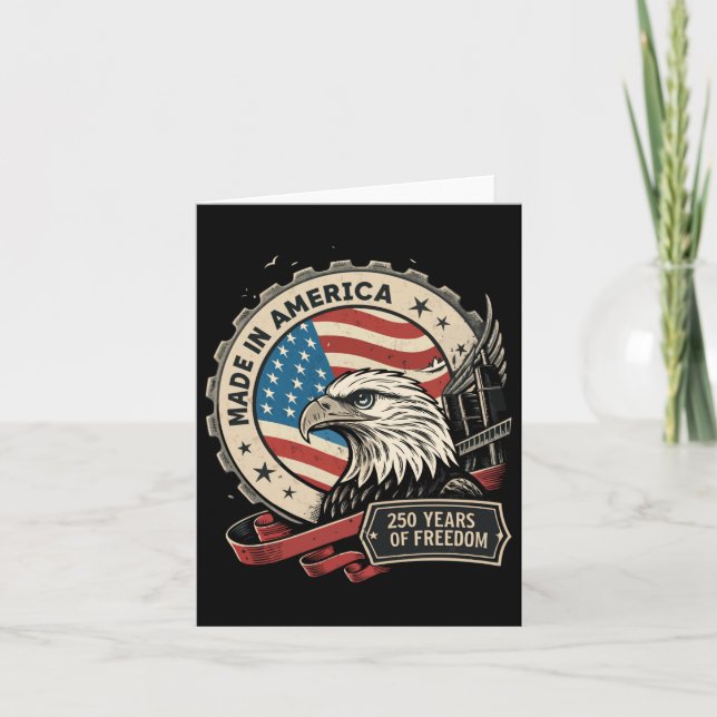 Retro America 250th Birthday Anniversary Grunge Us Card (Front)