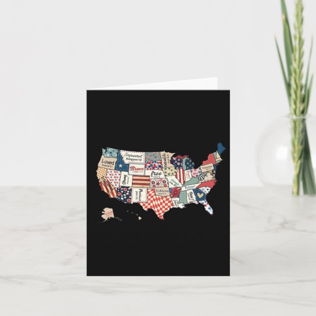 Retro America Usa Map God Say You Are Bible 4th Of Card (Front)