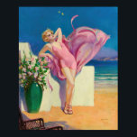 Retro American Art Print, "Seaside Flirtation" Poster<br><div class="desc">An awesome retro art print by Henry Clive (American,  1883-1960) an American Artist.  Vintage "Seaside Flirtation" Painting.</div>