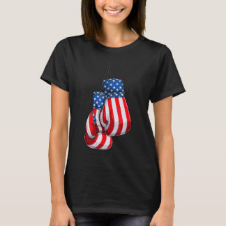 Retro American Boxing Gloves Boxer USA Vintage Fla T-Shirt